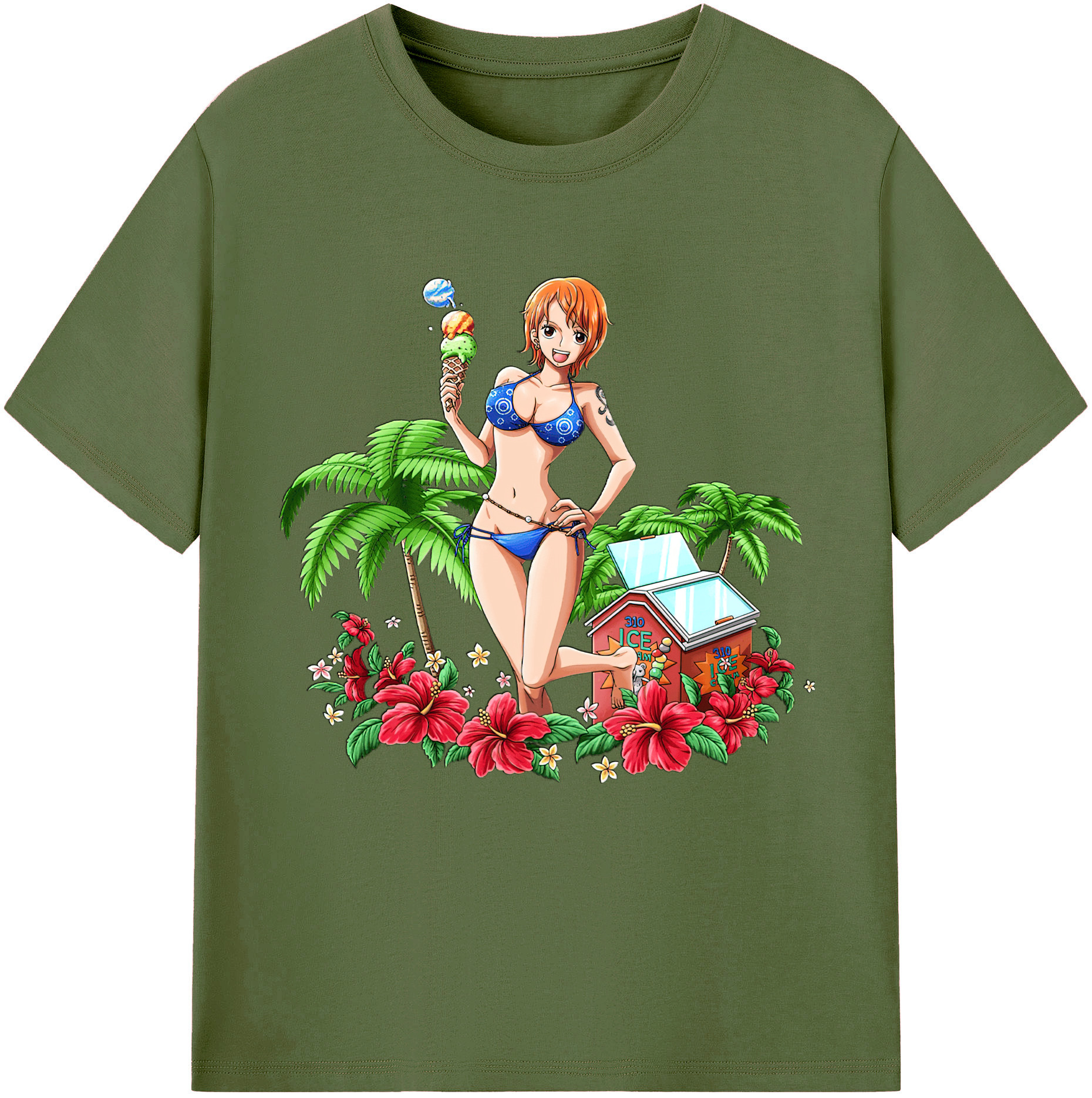 ワンピース ナミ ONE PIECE Nami 綿100％半袖Tシャツ（フロントプリント）